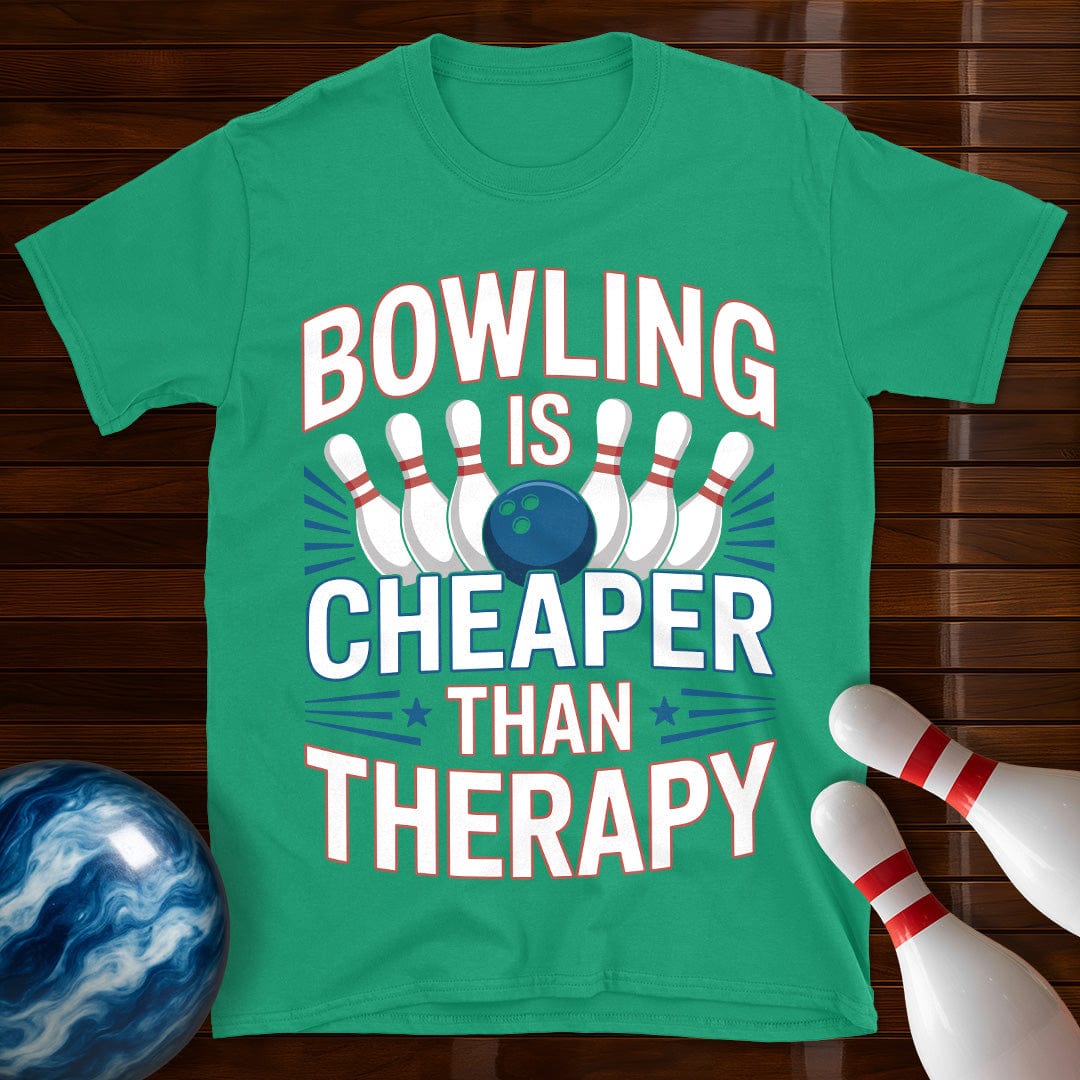 Bowling Is Cheaper Than Therapy Funny Bowling T-Shirt