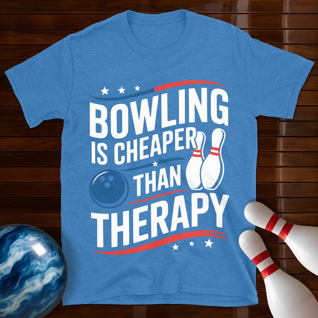 Bowling Is Cheaper Than Therapy Funny Bowling Tee