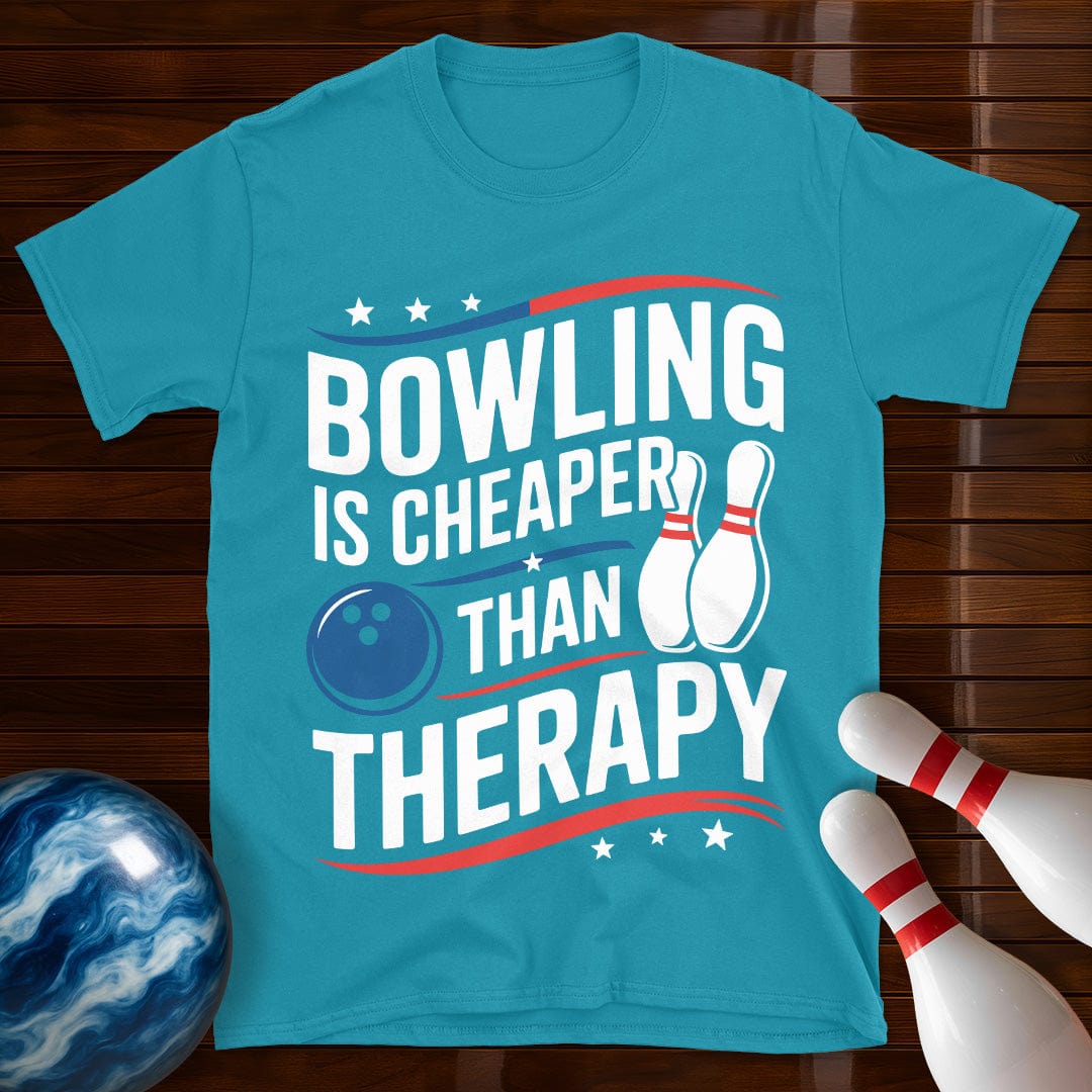 Bowling Is Cheaper Than Therapy Funny Bowling Tee