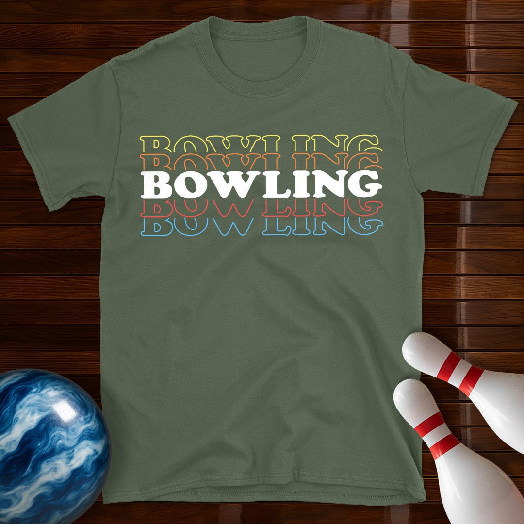Bowling Retro Text T-Shirt