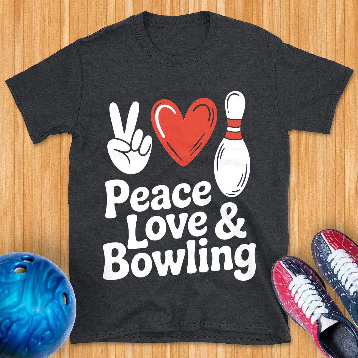 Peace Love Bowling Vintage T-Shirt