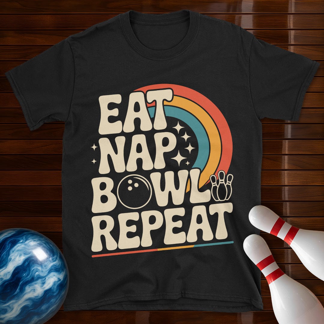 Eat Nap Bowl Repeat Bowling T-Shirt