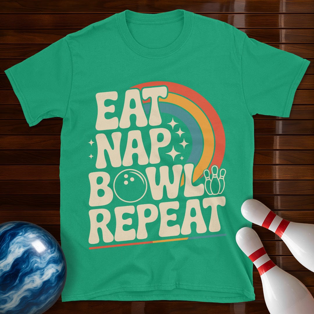 Eat Nap Bowl Repeat Bowling T-Shirt
