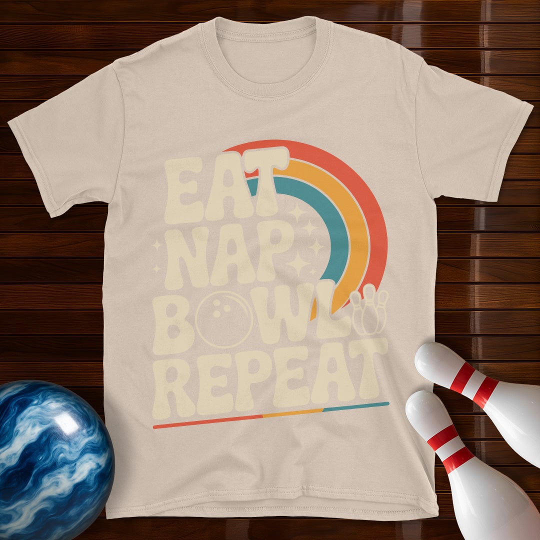 Eat Nap Bowl Repeat Bowling T-Shirt