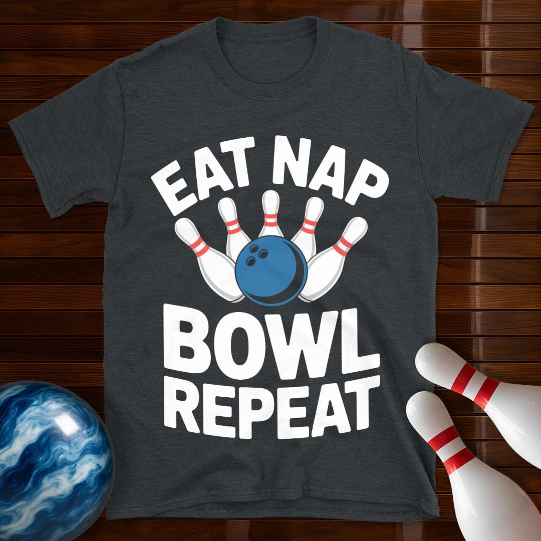 Eat Nap Bowl Repeat Bowling Tee