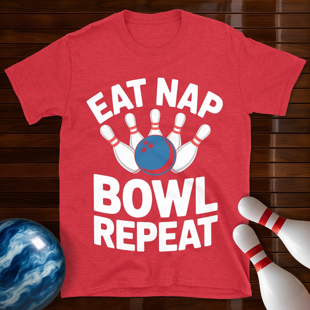 Eat Nap Bowl Repeat Bowling Tee
