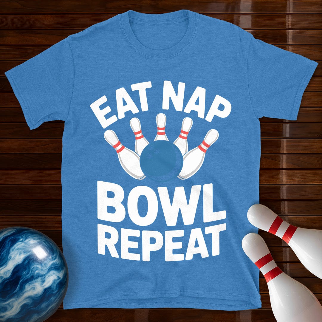 Eat Nap Bowl Repeat Bowling Tee