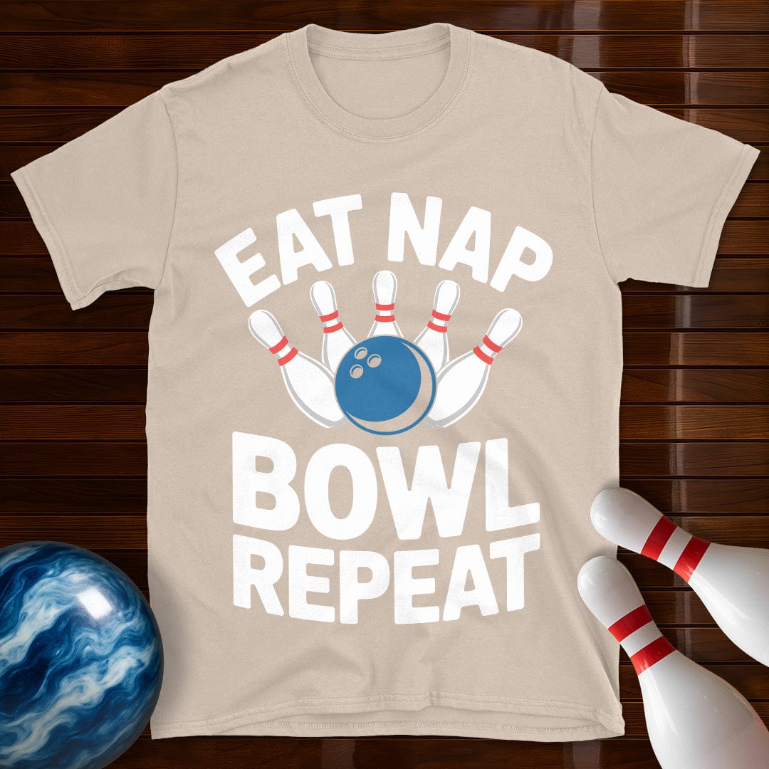 Eat Nap Bowl Repeat Bowling Tee