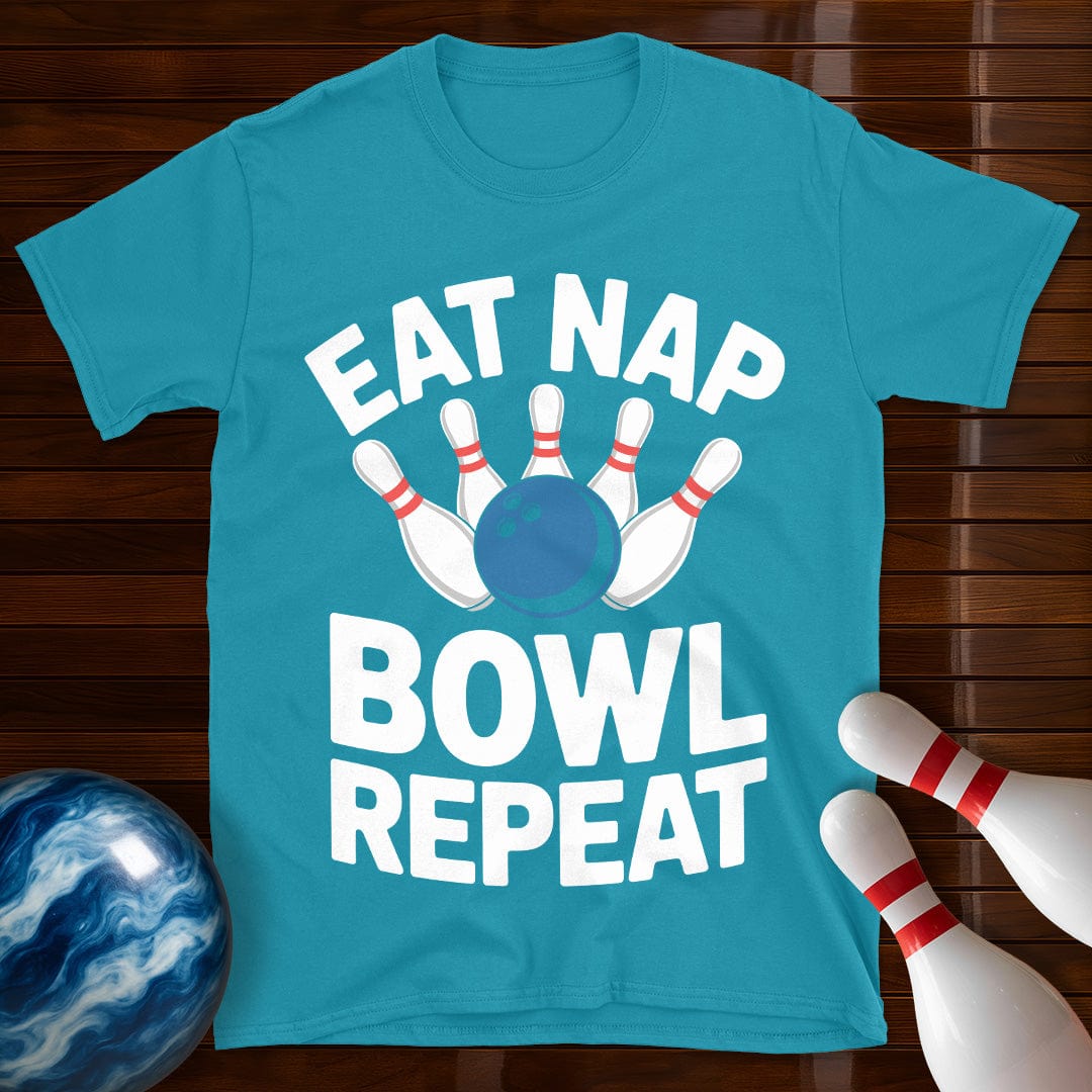 Eat Nap Bowl Repeat Bowling Tee