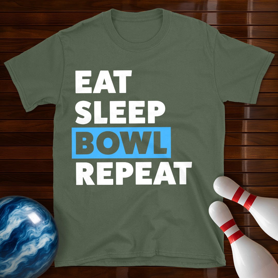 Eat Sleep Bowl Repeat Bowling T-Shirt