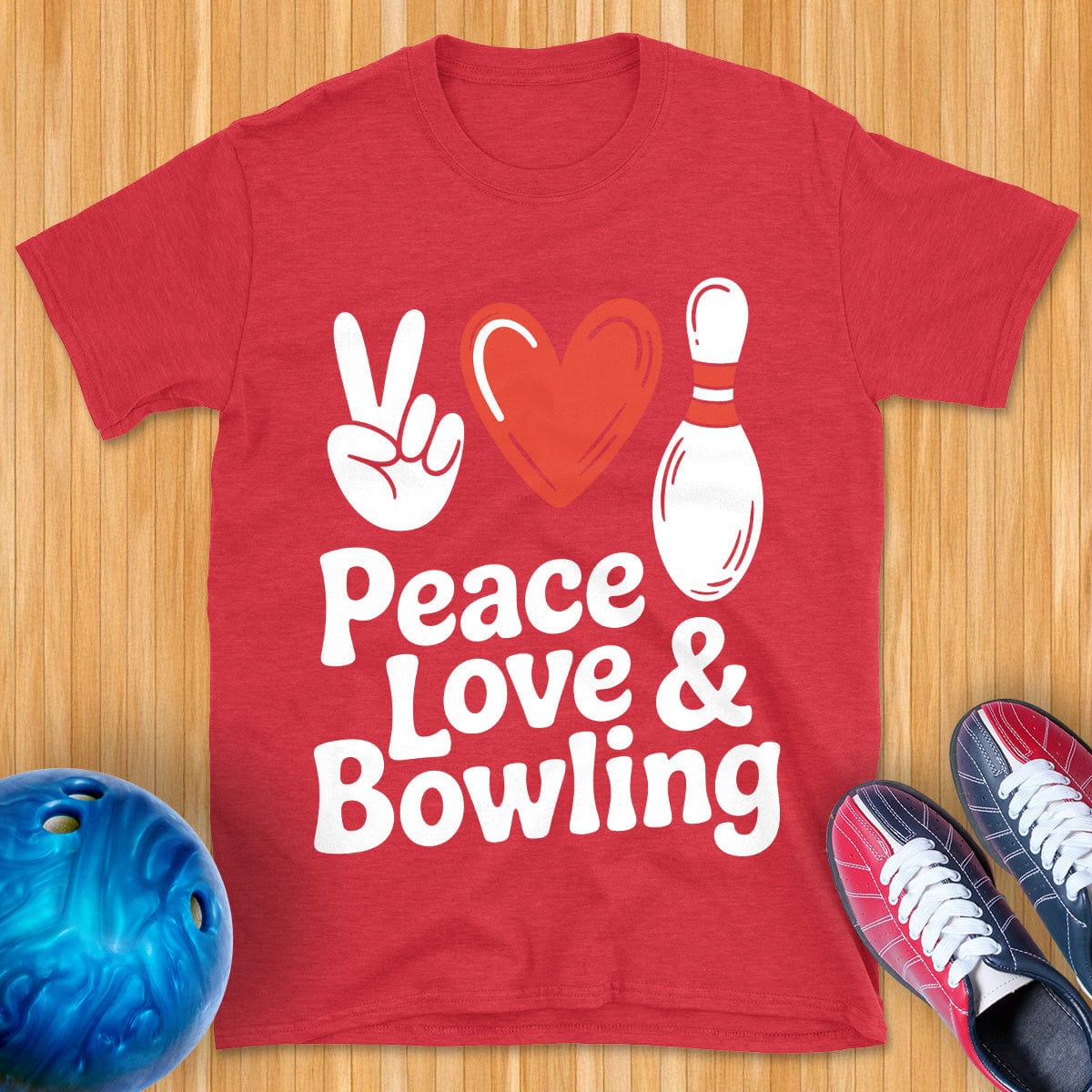 Peace Love Bowling Vintage T-Shirt