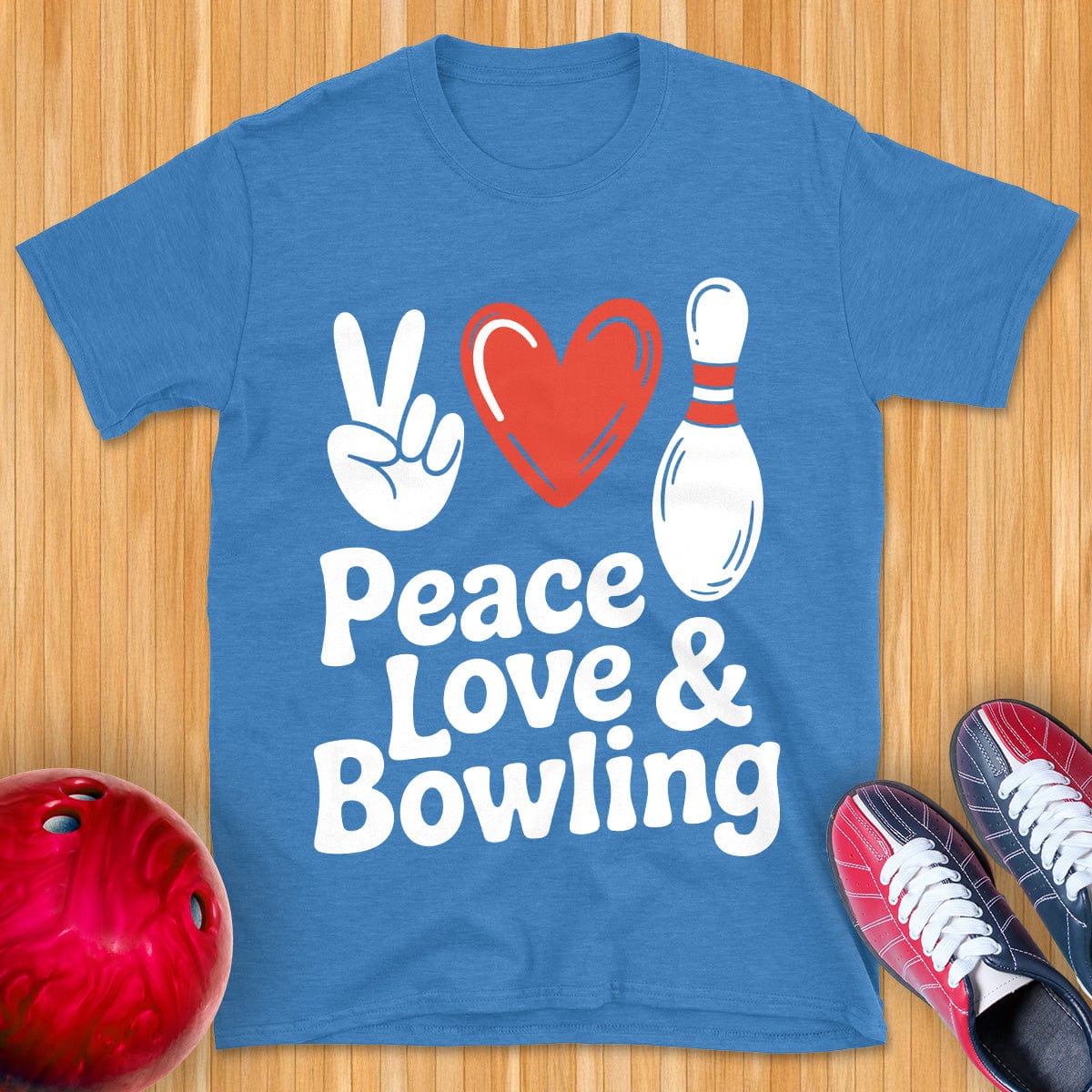 Peace Love Bowling Vintage T-Shirt