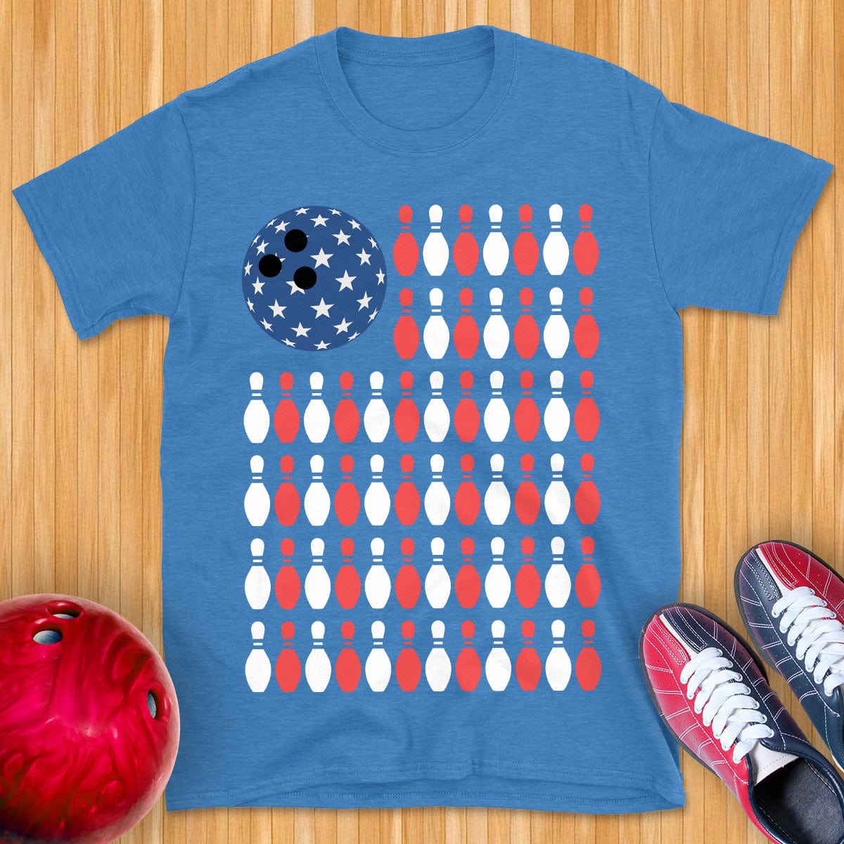 USA Flag Bowling T-Shirt