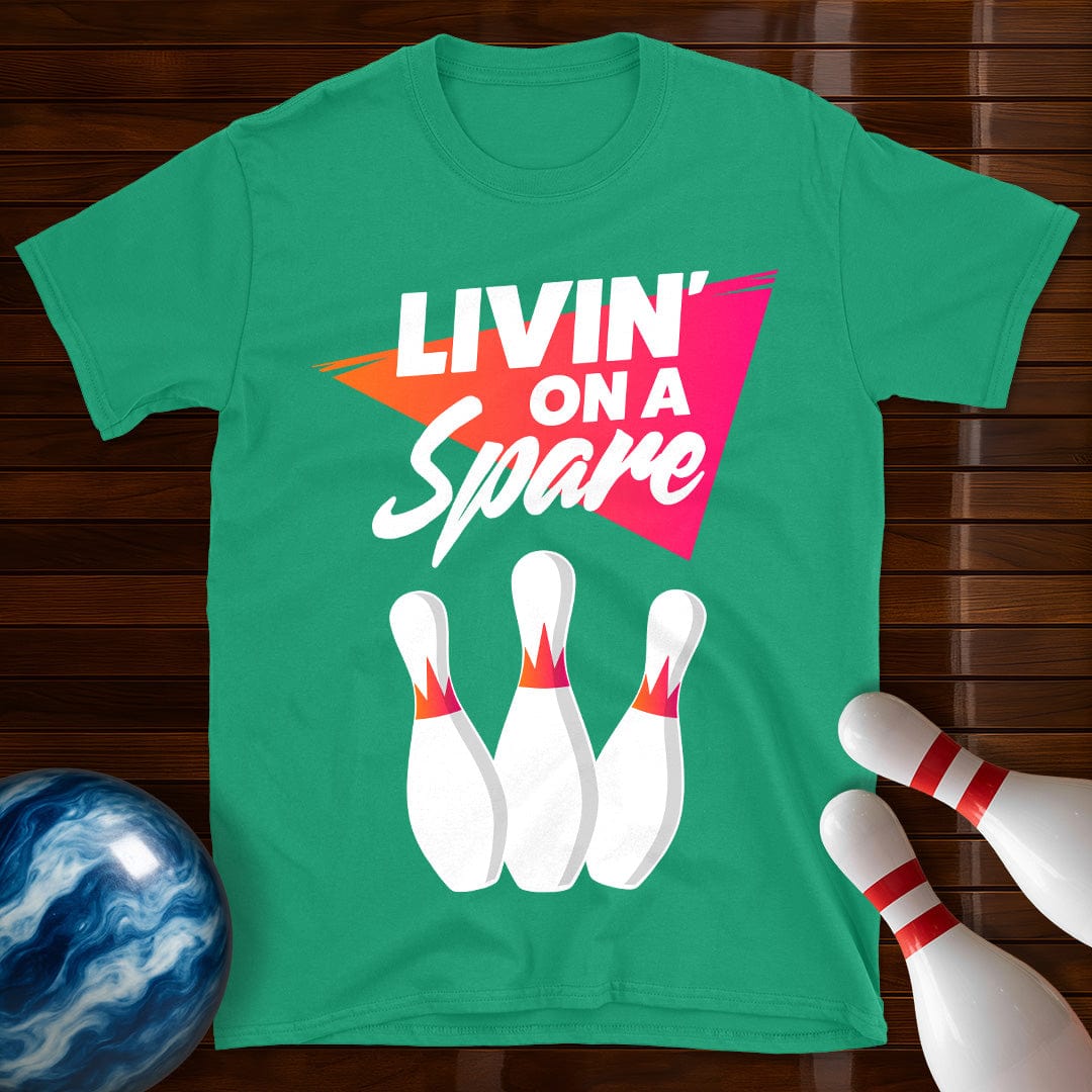 Livin' On A Spare Retro Bowling T-Shirt