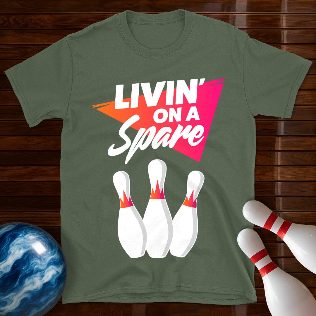 Livin' On A Spare Retro Bowling T-Shirt