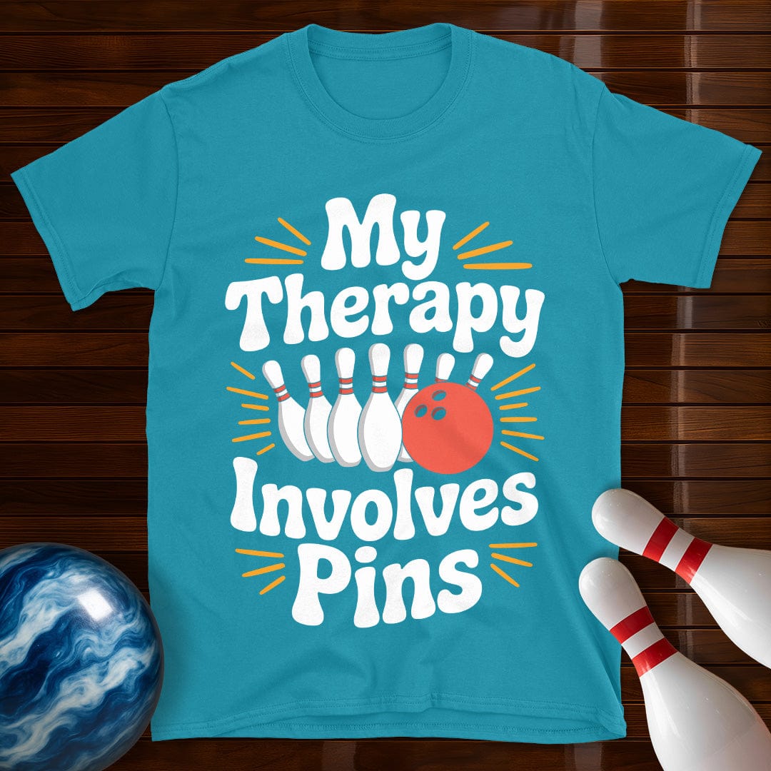 My Therapy Involves Pins Bowling T-Shirt