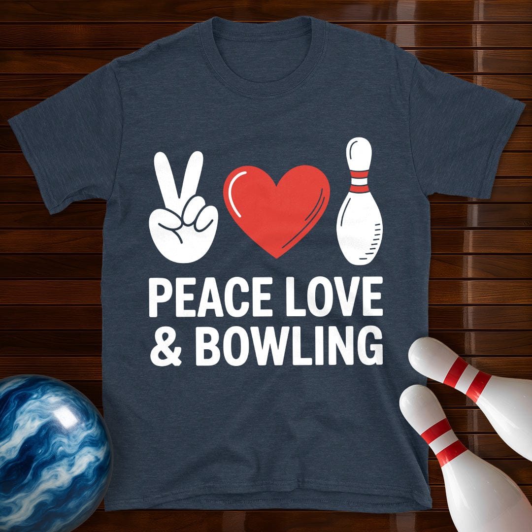 Peace Love Bowling Retro T-Shirt