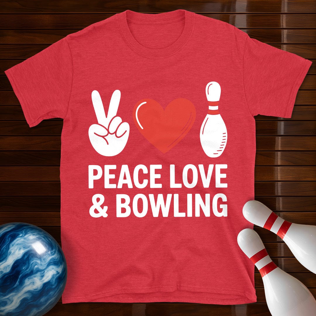 Peace Love Bowling Retro T-Shirt