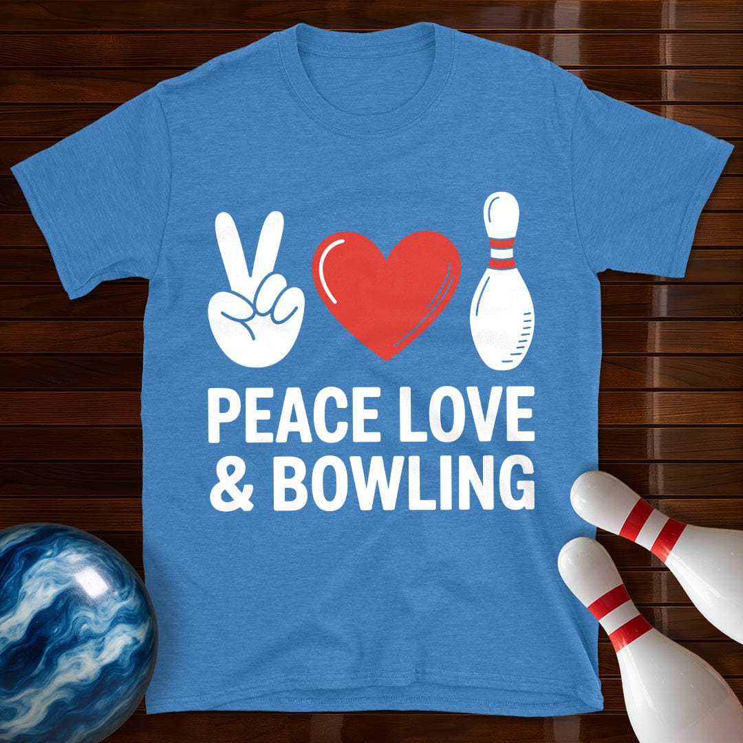 Peace Love Bowling Retro T-Shirt