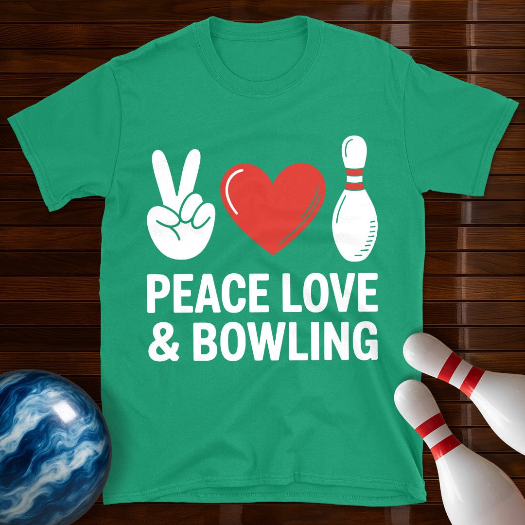 Peace Love Bowling Retro T-Shirt