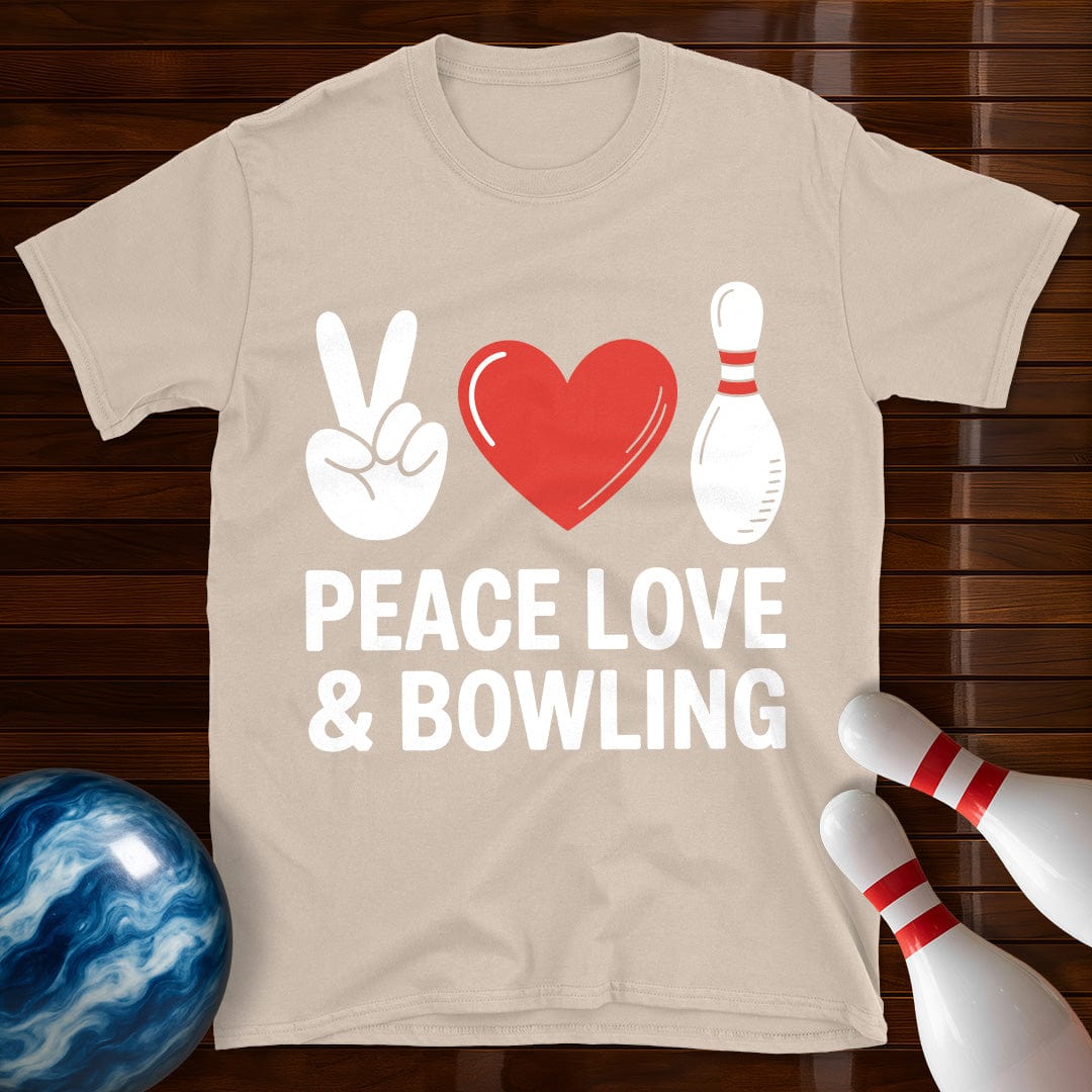 Peace Love Bowling Retro T-Shirt