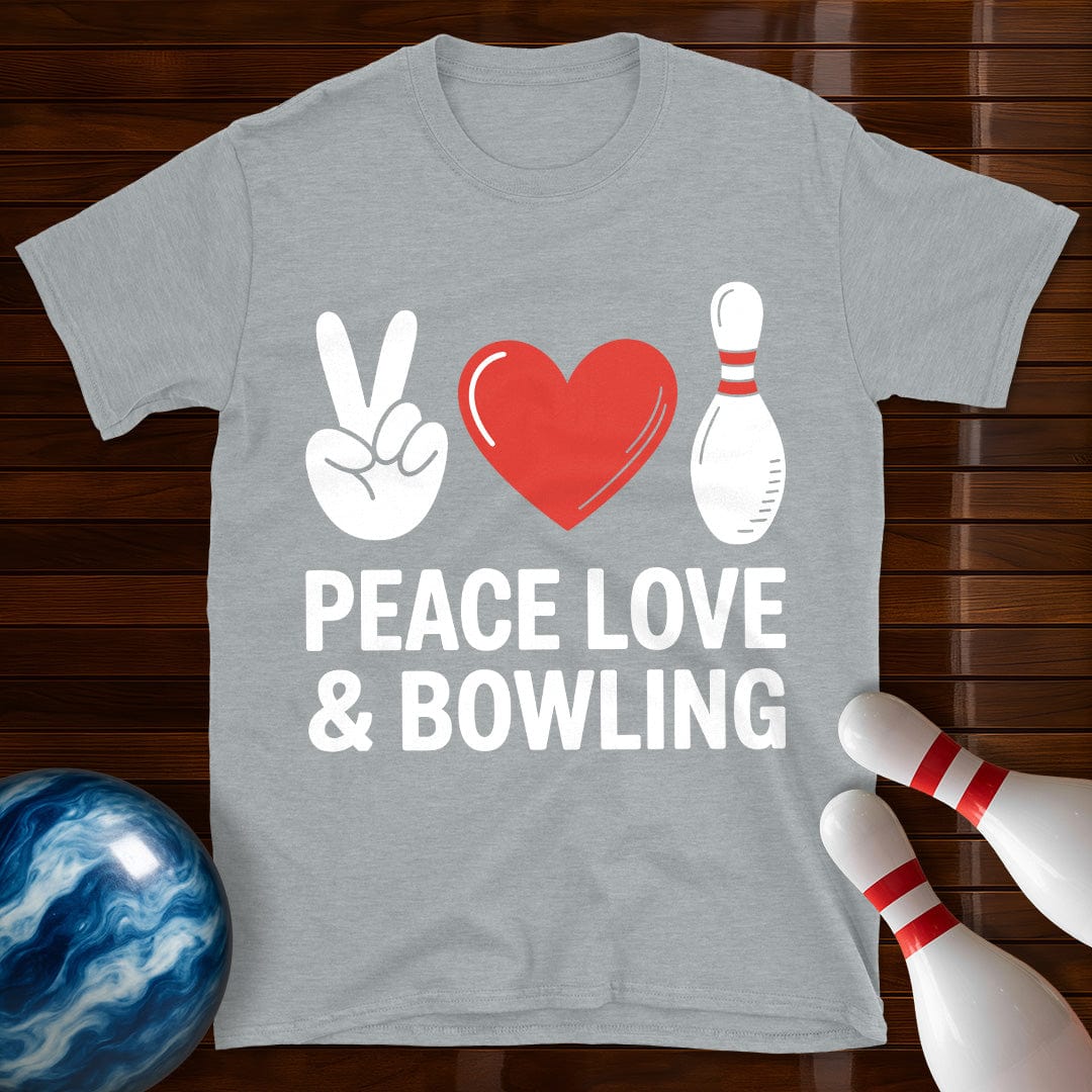 Peace Love Bowling Retro T-Shirt