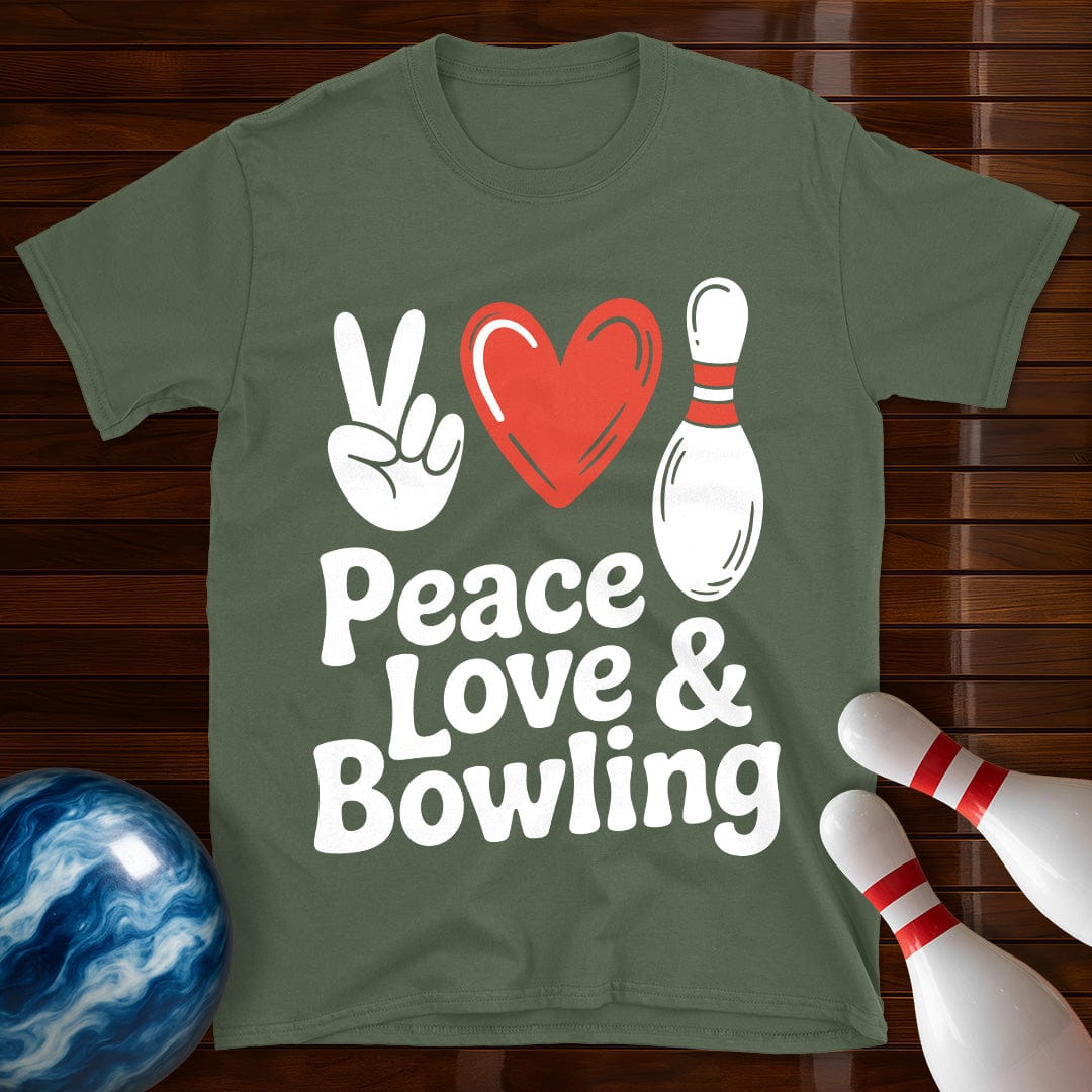Peace Love Bowling Vintage T-Shirt