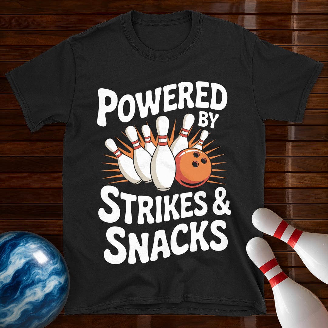 Powered By Strikes And Snacks T-Shirt