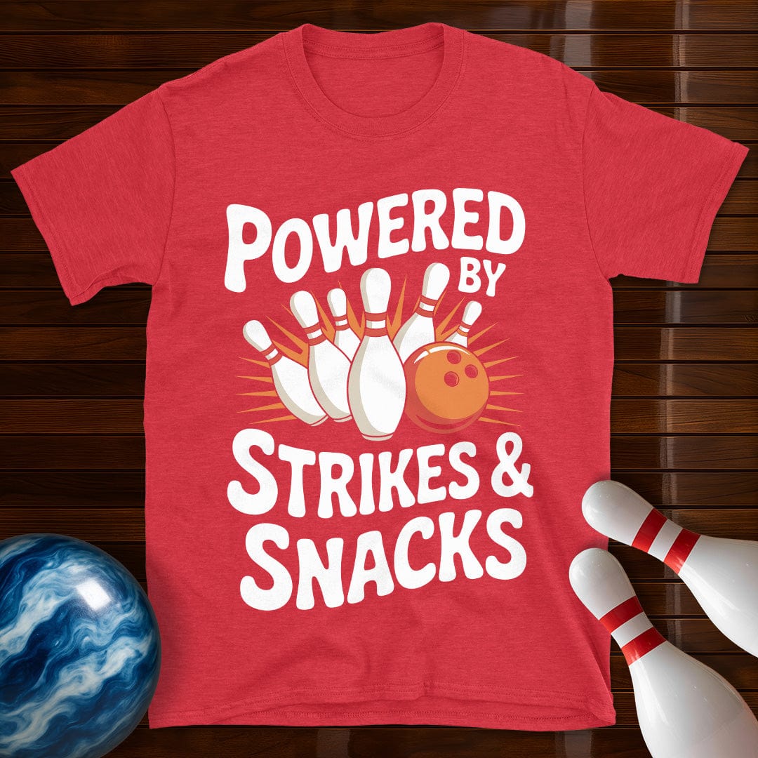 Powered By Strikes And Snacks T-Shirt