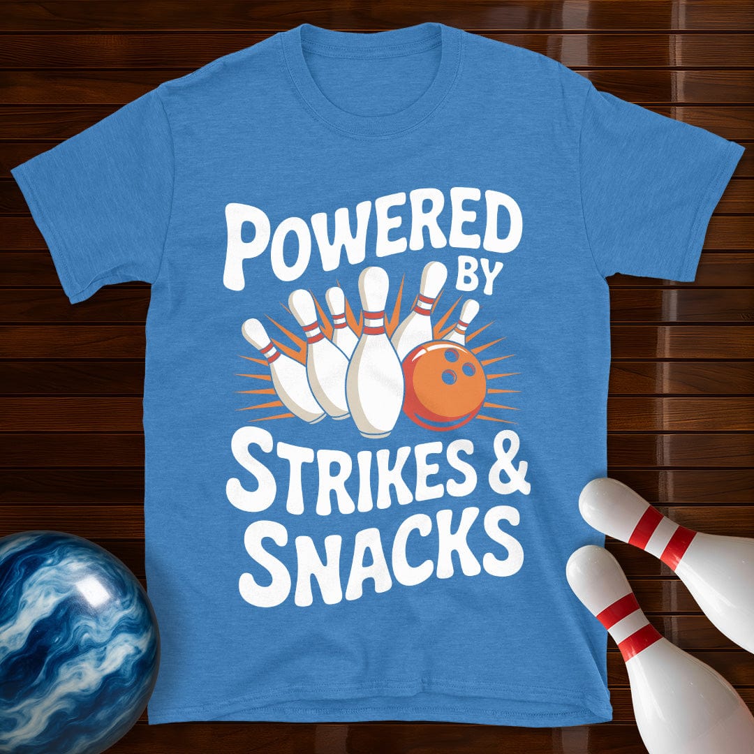 Powered By Strikes And Snacks T-Shirt