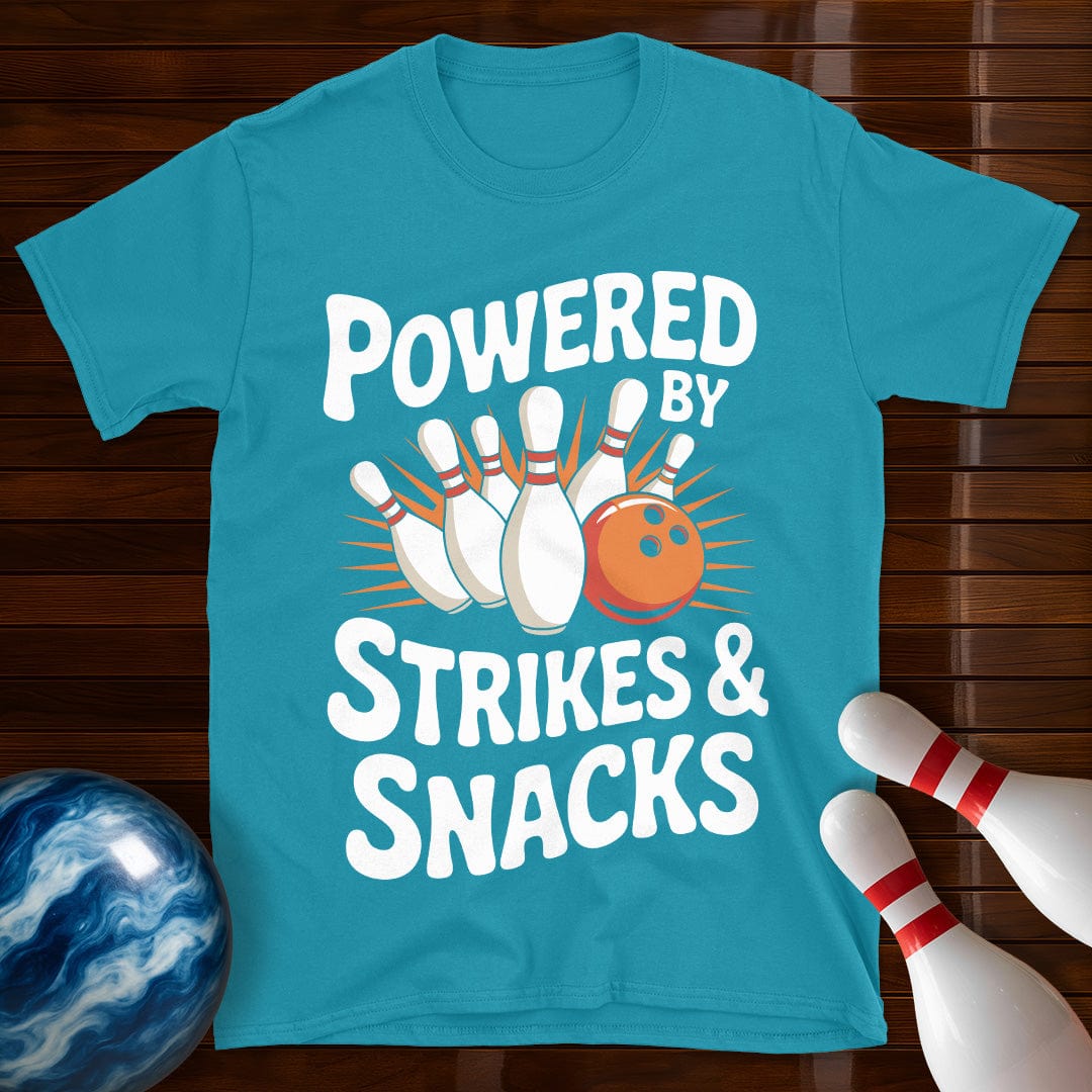 Powered By Strikes And Snacks T-Shirt