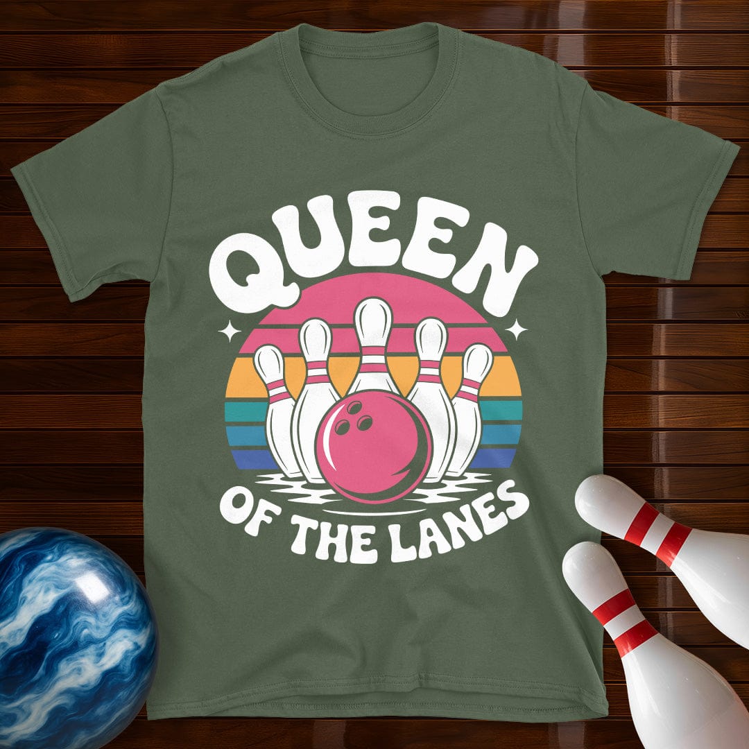 Queen Of The Lanes Retro Bowling T-Shirt
