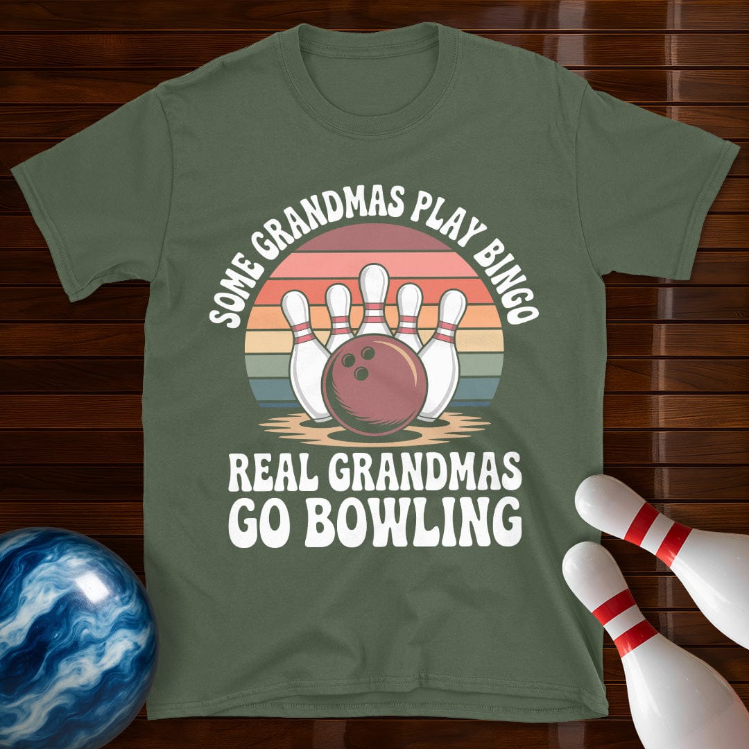 Real Grandmas Go Bowling Funny Tee