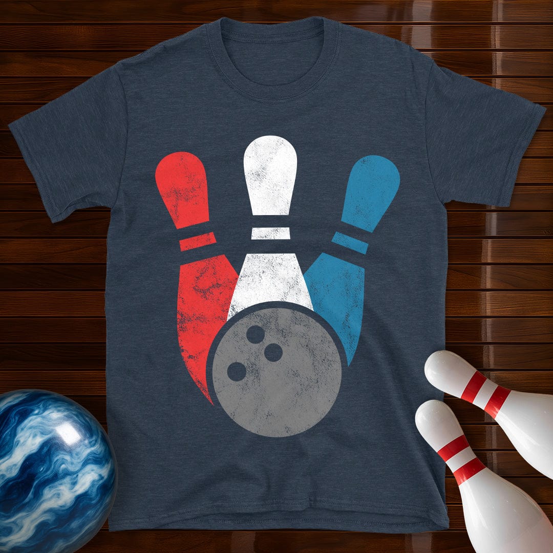 Retro Bowling Ball And Pins T-Shirt
