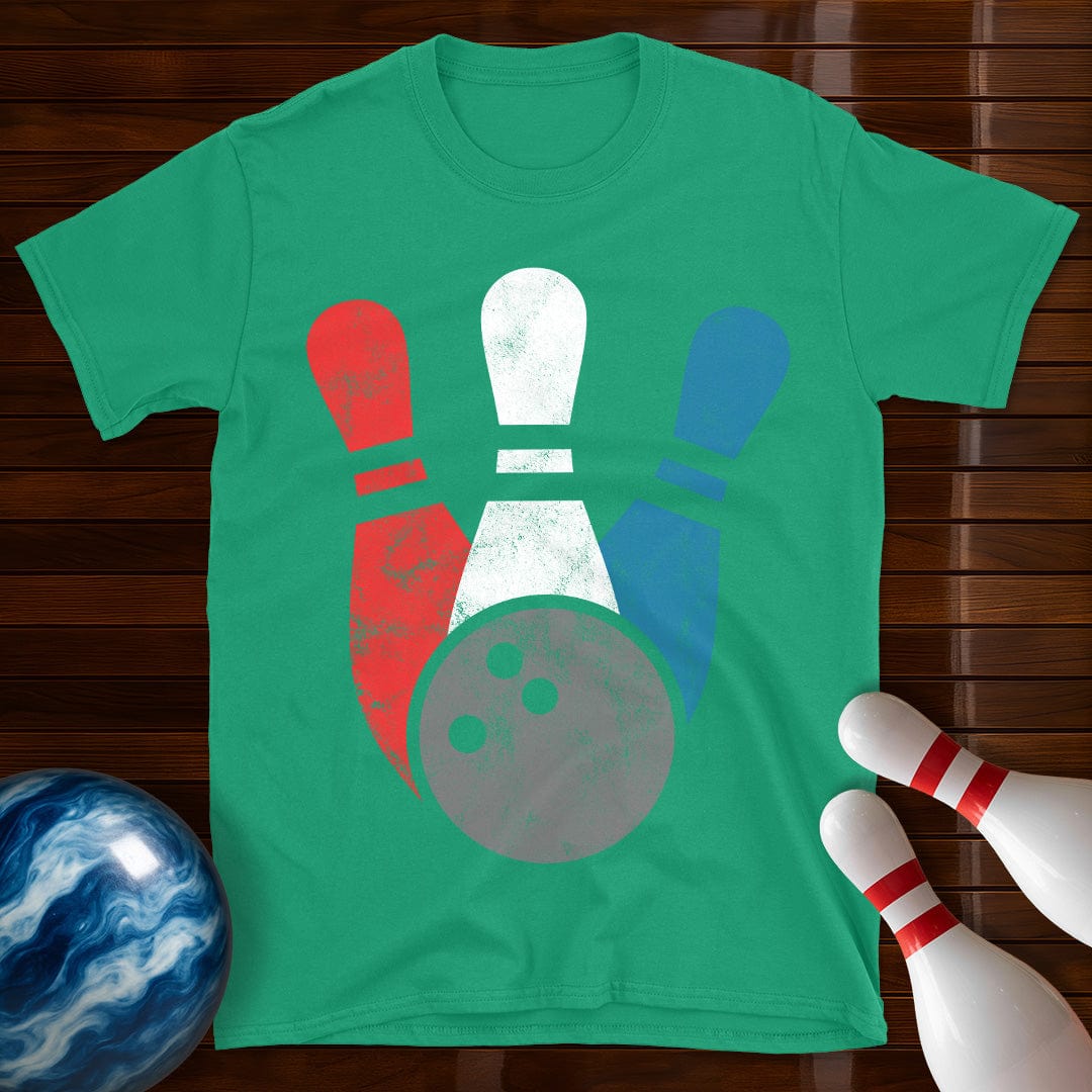 Retro Bowling Ball And Pins T-Shirt
