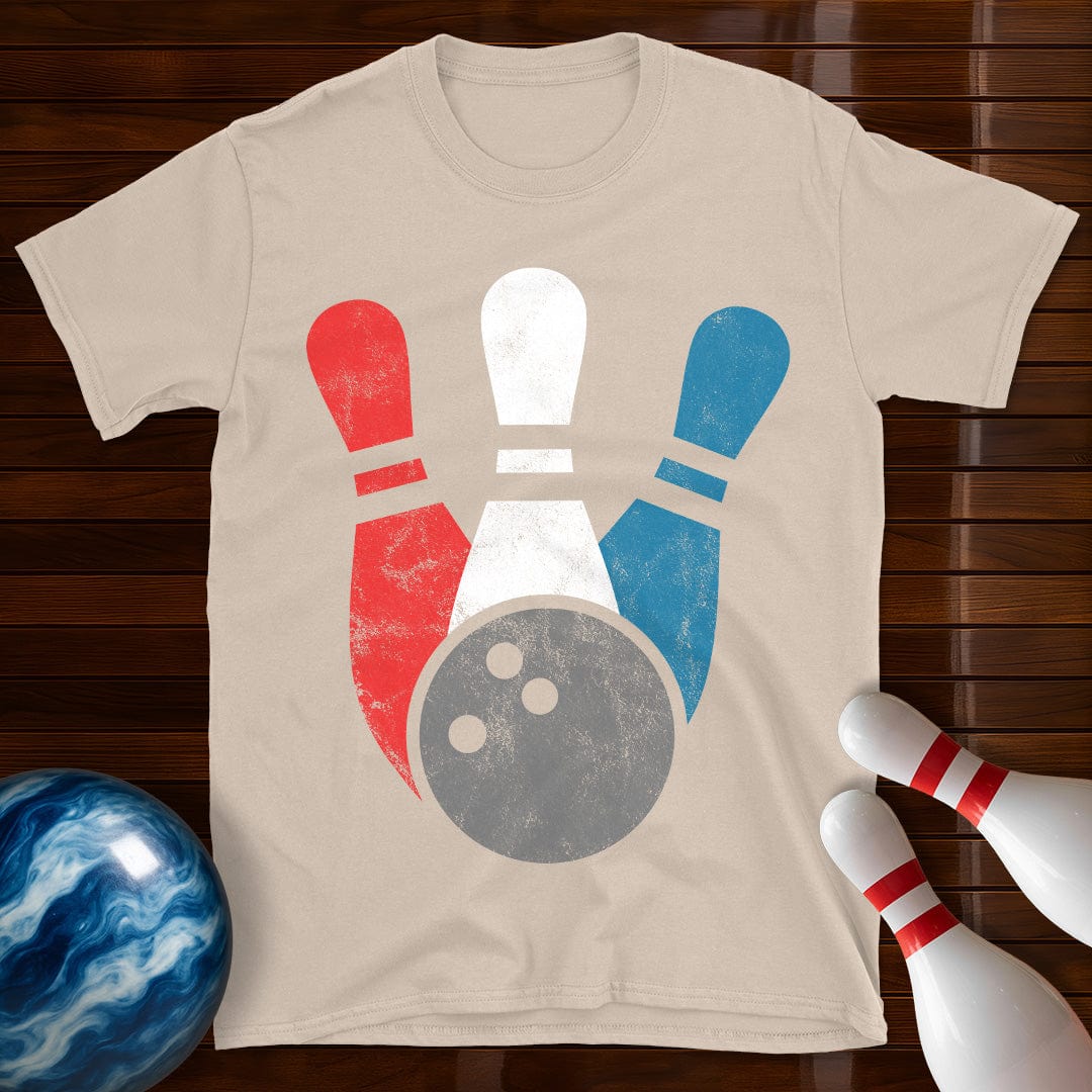Retro Bowling Ball And Pins T-Shirt