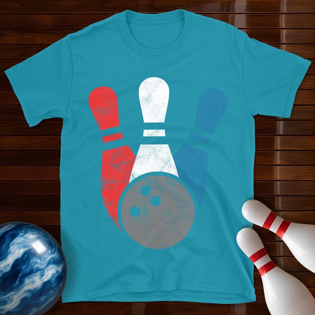 Retro Bowling Ball And Pins T-Shirt