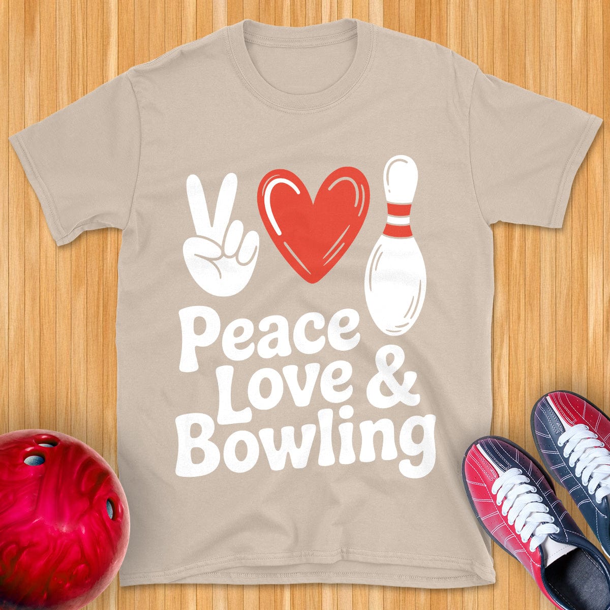 Peace Love Bowling Vintage T-Shirt