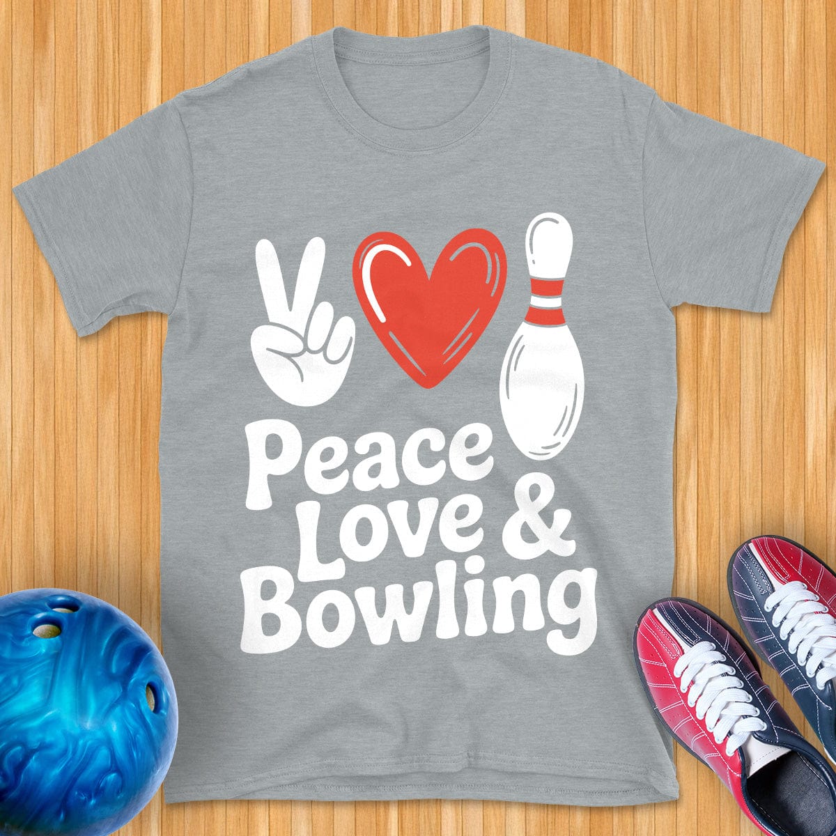 Peace Love Bowling Vintage T-Shirt