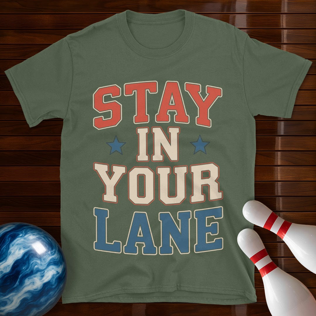 Stay In Your Lane USA Bowling Tee