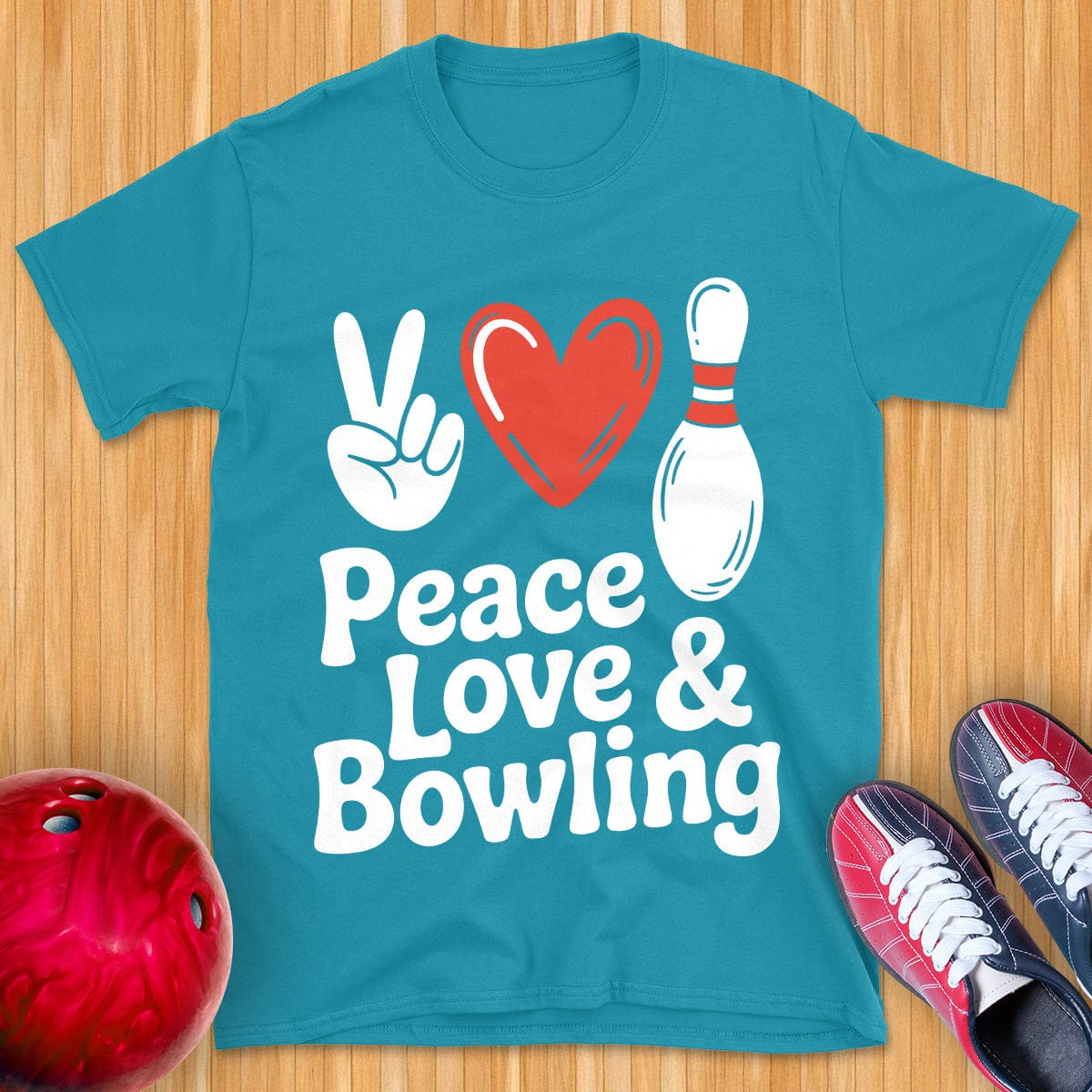 Peace Love Bowling Vintage T-Shirt