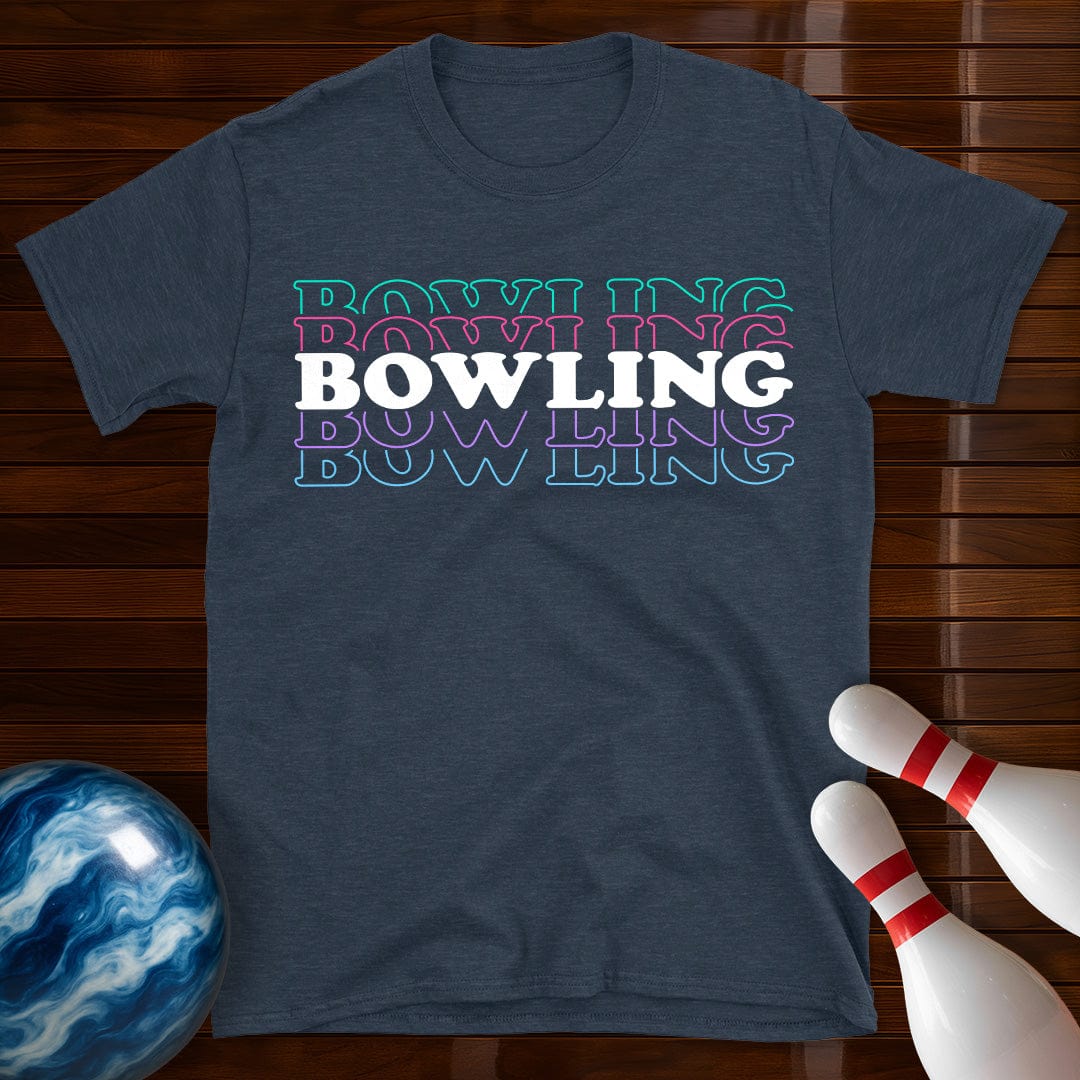 Women's Bowling Retro Text T-Shirt