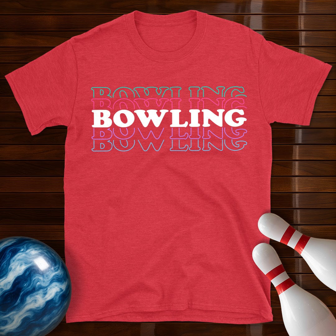 Women's Bowling Retro Text T-Shirt