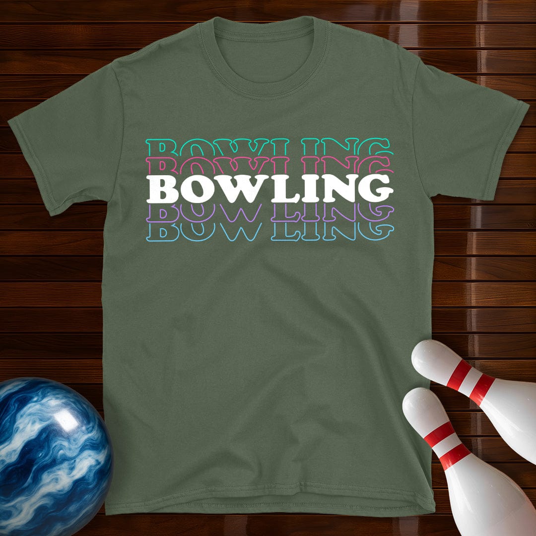 Women's Bowling Retro Text T-Shirt