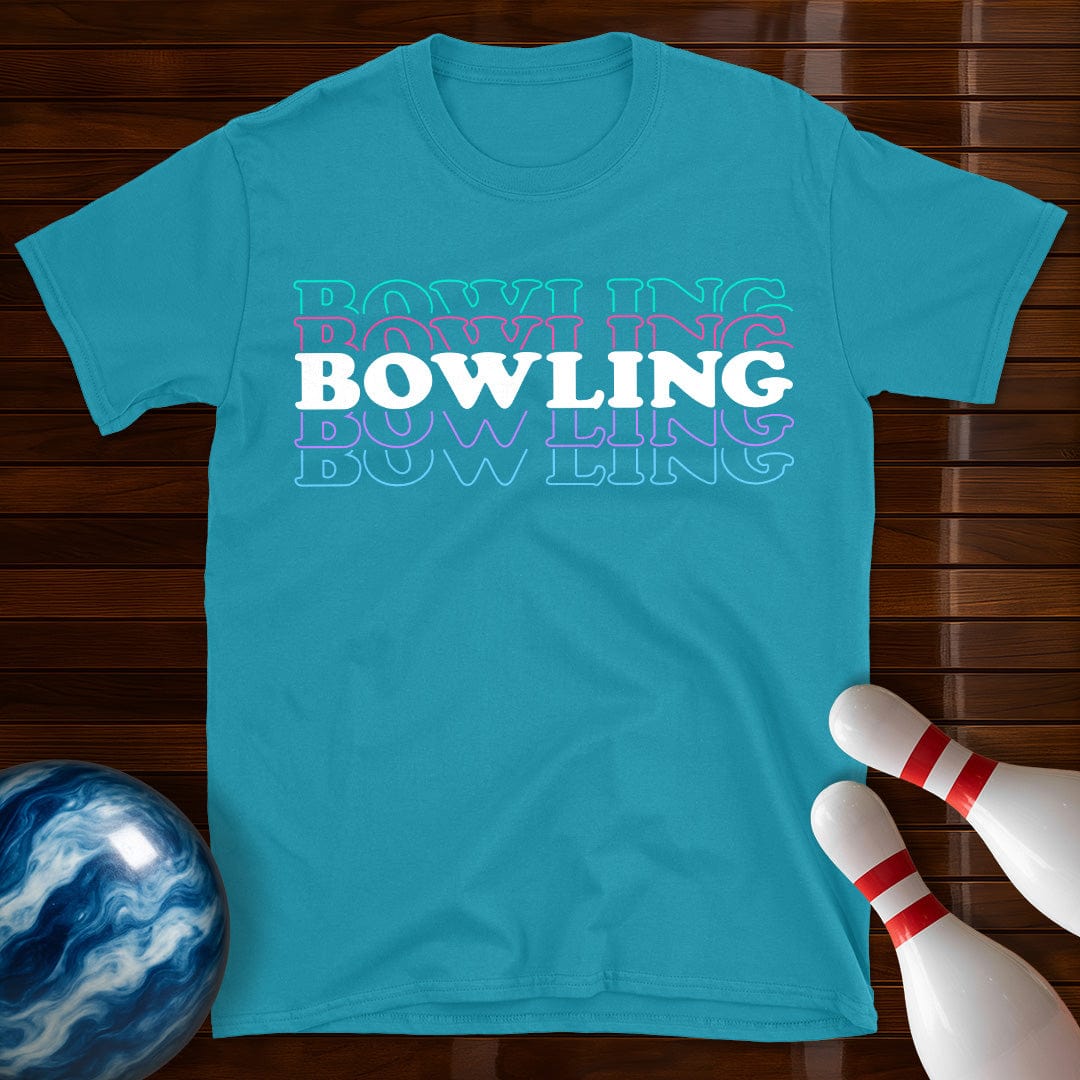 Women's Bowling Retro Text T-Shirt
