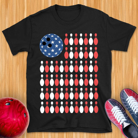 USA Flag Bowling T-Shirt