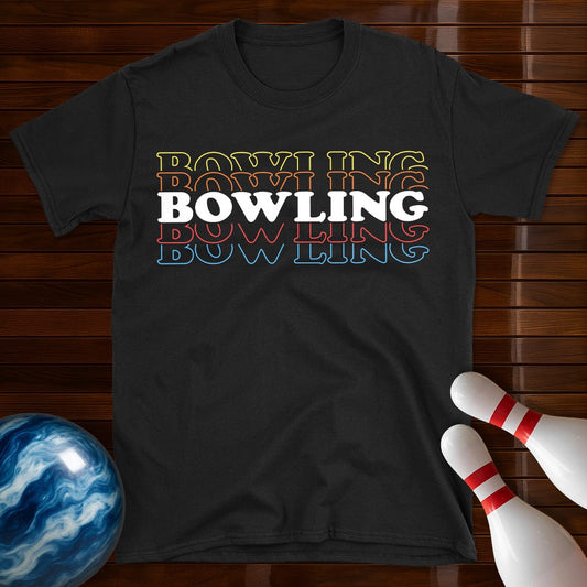 Bowling Retro Text T-Shirt