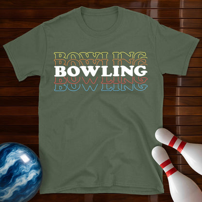 Bowling Retro Text T-Shirt