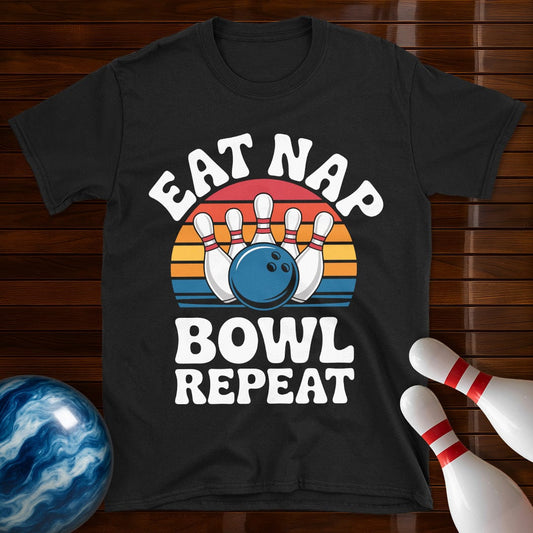 Eat Nap Bowl Repeat Bowling Shirt