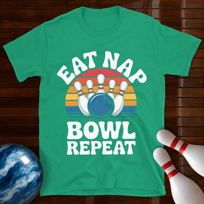 Eat Nap Bowl Repeat Bowling Shirt